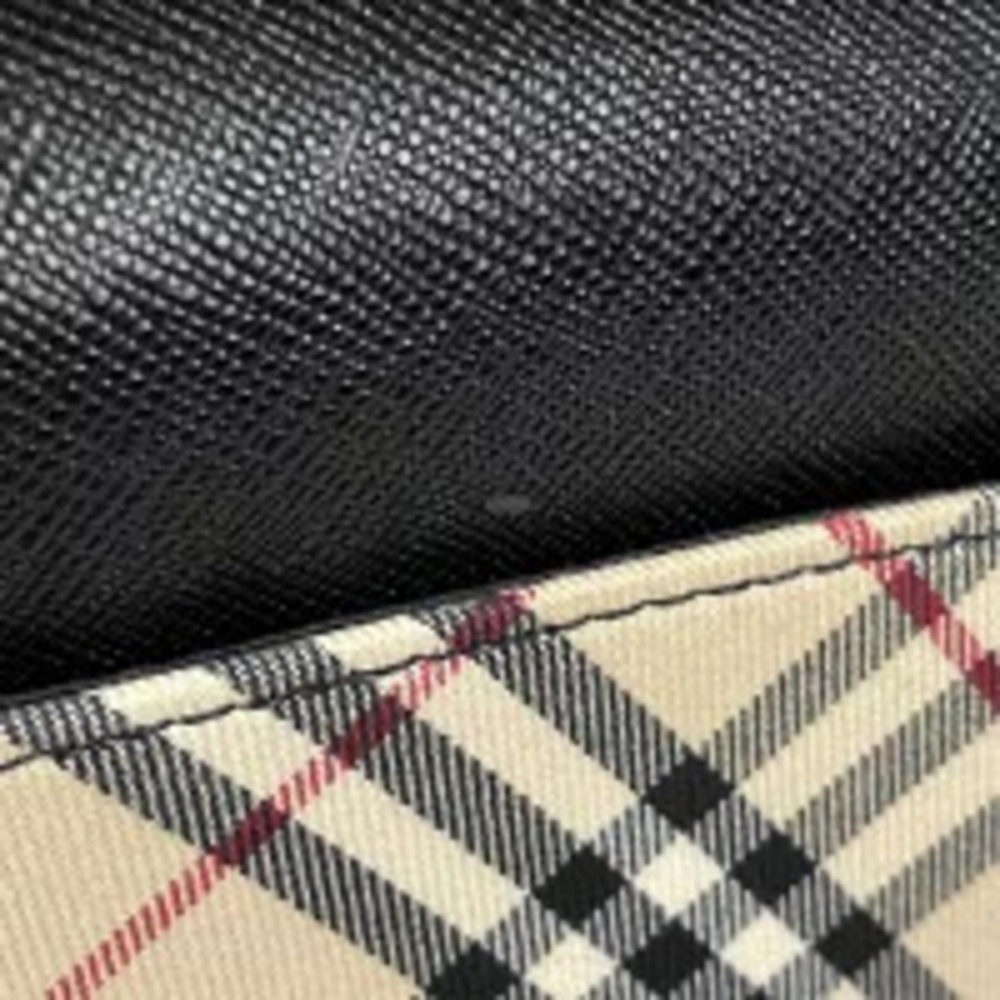 Burberry Check Shoulder Bag Crossbody Canvas Beige Black - Picture 4 of 7